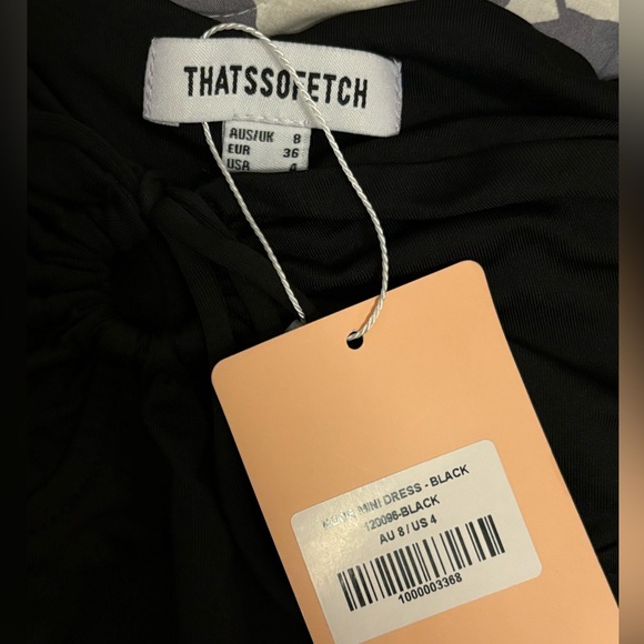 THATSSOFETCH- Noor Mini dress- Black. US4 NEW, tags attached. Never worn. - Picture 4 of 6